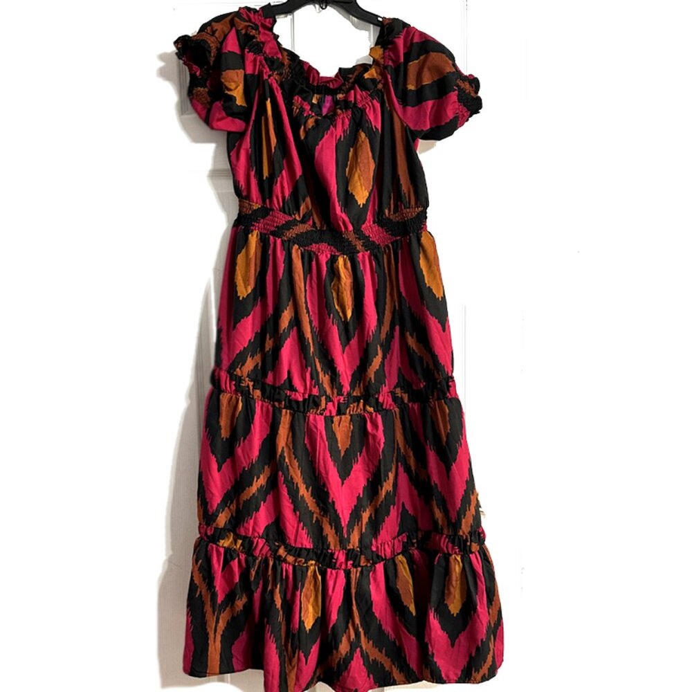 Her Destiny Off Shoulder Tiered Boho Maxi Dress